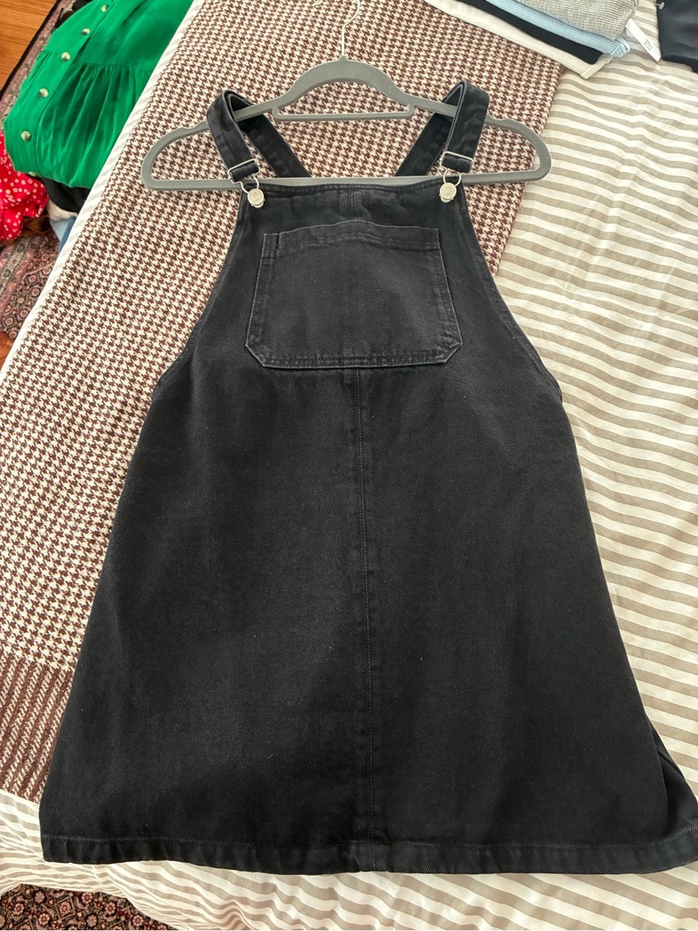 Topshop Black Denim Pinafore Dress with Adjustable Straps